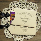 Personalized engagement party favors for your guests.  Slide a lottery ticket in the envelope and see who wins big at your engagement party.  Your choice of envelope and ribbon color.  Ribbon included and comes attached.