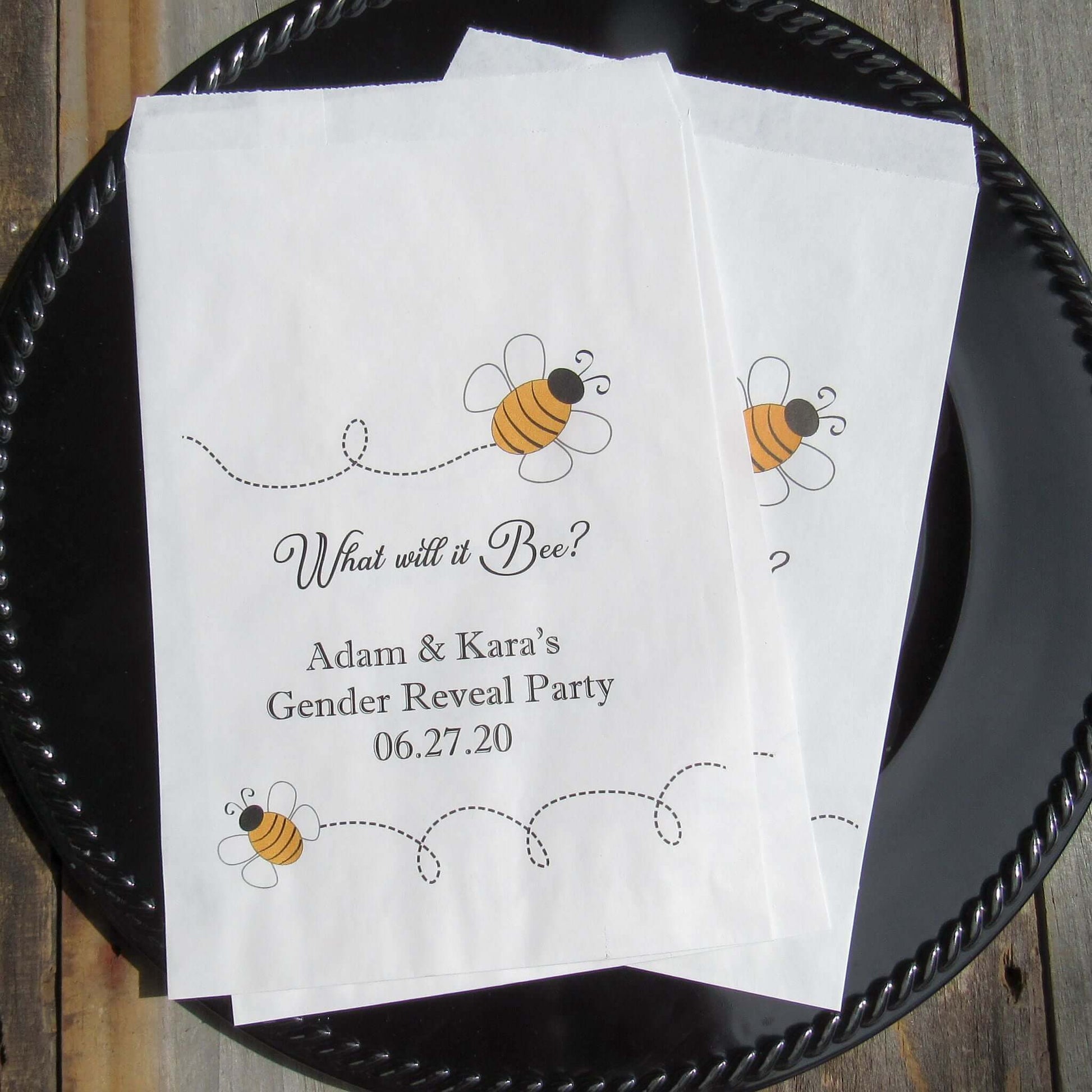 Gender Reveal Bags  personalized for the new parents. What will it bee favor bags for gender reveal party.