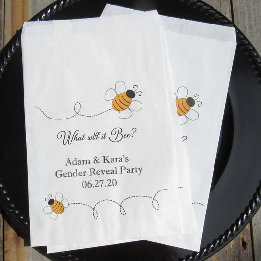 Gender Reveal Bags  personalized for the new parents. What will it bee favor bags for gender reveal party.