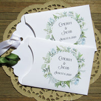 Greenery wedding favors, our lottery ticket holders