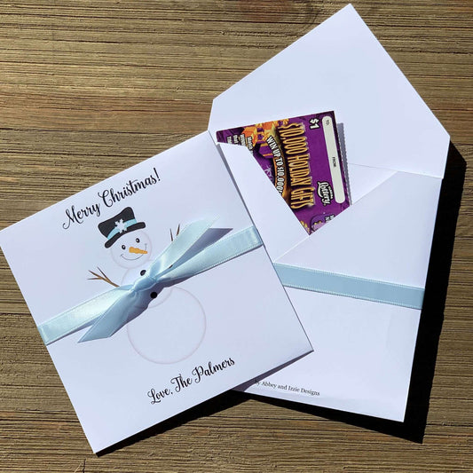 Personalized Holiday Party Favors, slide a lotto ticket in these for a fun party favor.  These are perfect small gifts for co-workers, neighbors, mail man or hand outs for customers.  Slide a business card in with a lotto ticket. 