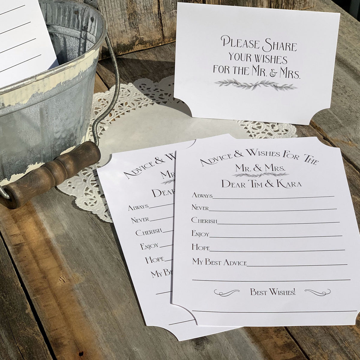 Advice and Wishes for Mr. & Mrs.