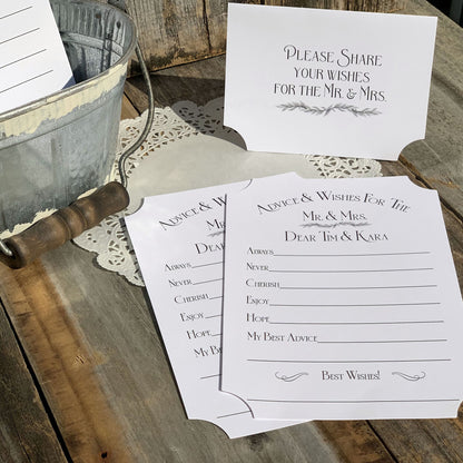 Advice and Wishes for Mr. & Mrs.