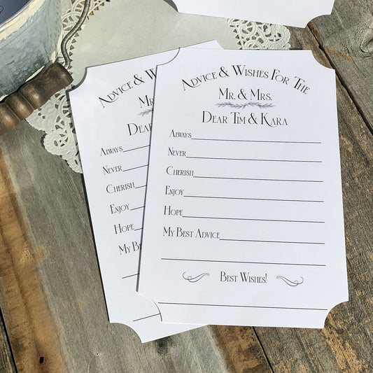 Advice and Wishes for Mr. & Mrs.